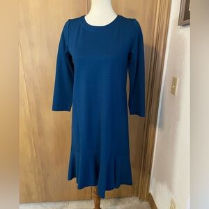 JJill Wearever Collection 3/4 sleeve knit dress with flounce hem, XS, NWT